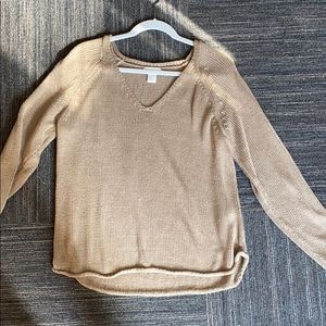 H&M tan v neck sweater